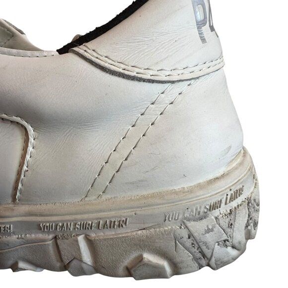 P448 low top sneakers white leather perforated logo EU 37 US 7 womens lace up - Picture 11 of 14